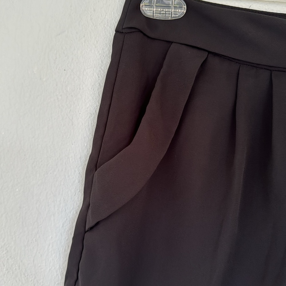 Monteau black high rise tie waist chiffon pocket shorts size medium - Picture 4 of 8